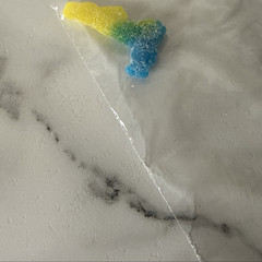 Rare Blue Yellow Sour patch kid Gummy Candy Piece in Clear Plastic Bag (1)