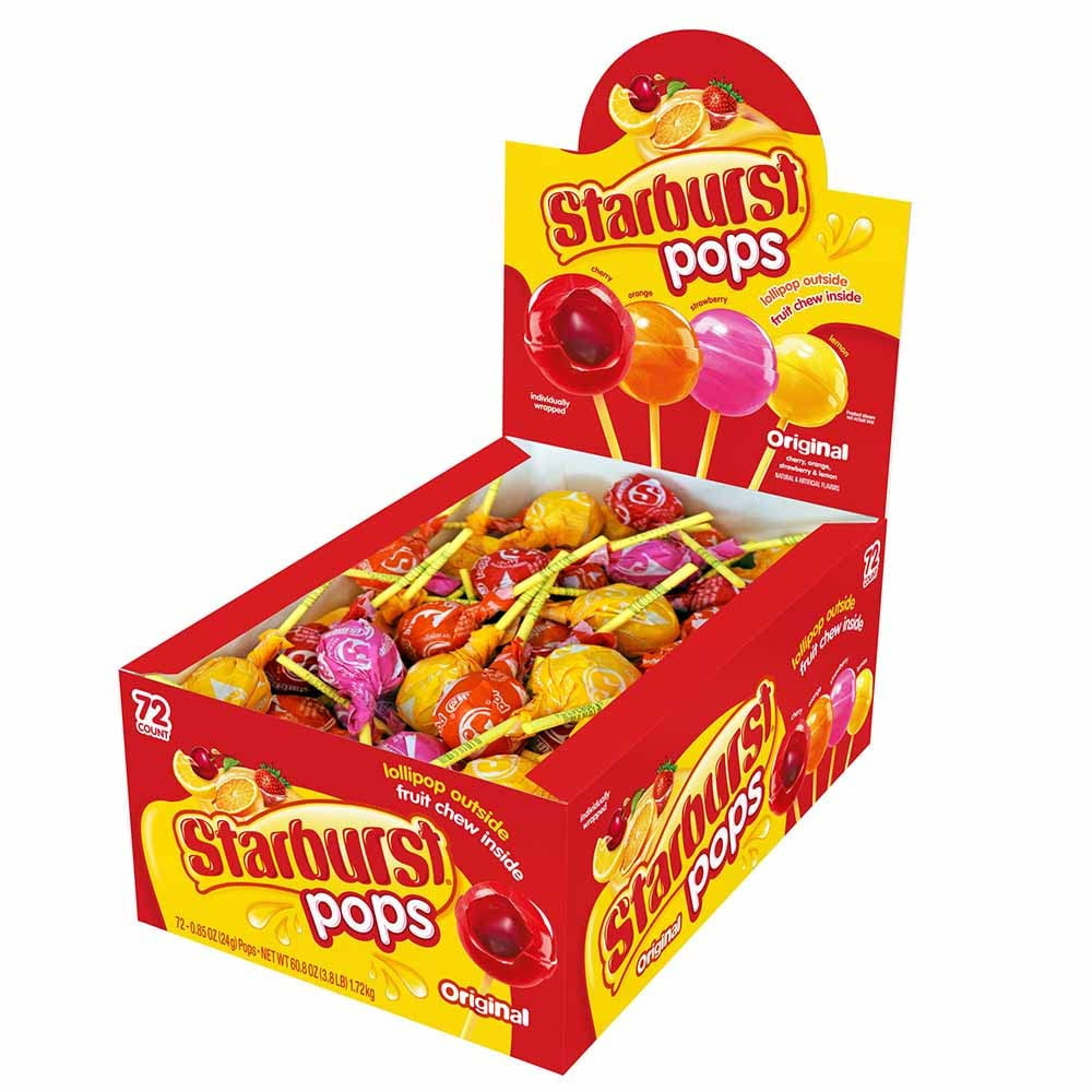 Candy Original Starburst Lollipops – Bulk Candy Variety Pack with Fruit Lollipop