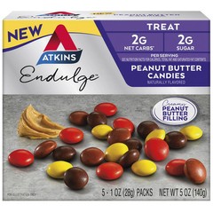 Atkins Endulge Treat, Peanut Butter Candies, Keto Friendly, 5 Count 1 oz each