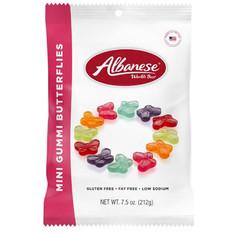 12x Albanese Mini Gummi Butterflies Peg Bags 7.5oz Soft Chewy Candy Bulk