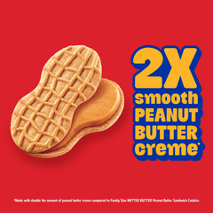 NUTTER BUTTER Double Nutty Peanut Butter Sandwich Cookies Family Size, 15.27 oz.