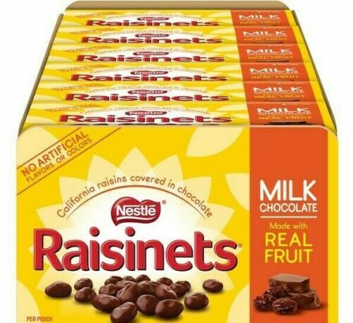 Nestle Raisinets MILK Chocolate THEATRE BOX SIZE- 3.1-oz ea box{LOT OF 12 BOXES}