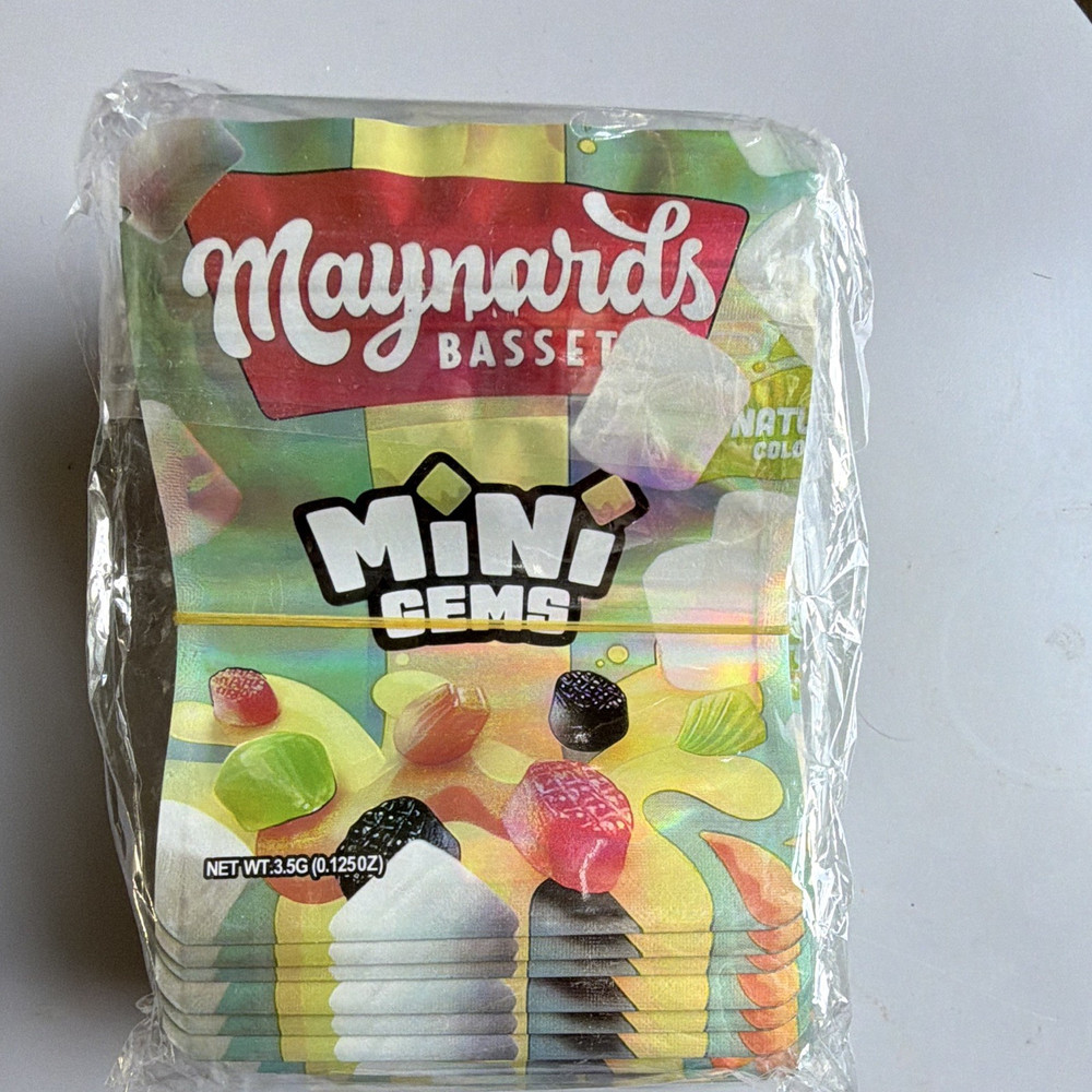 100 Pcs – 3.5g Maynards Bassetts Mini Gems Holographic Mylar Bags