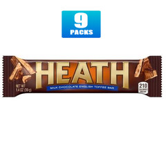 9x Packs HEATH Chocolatey English Toffee Candy Bars – 1.4oz Each