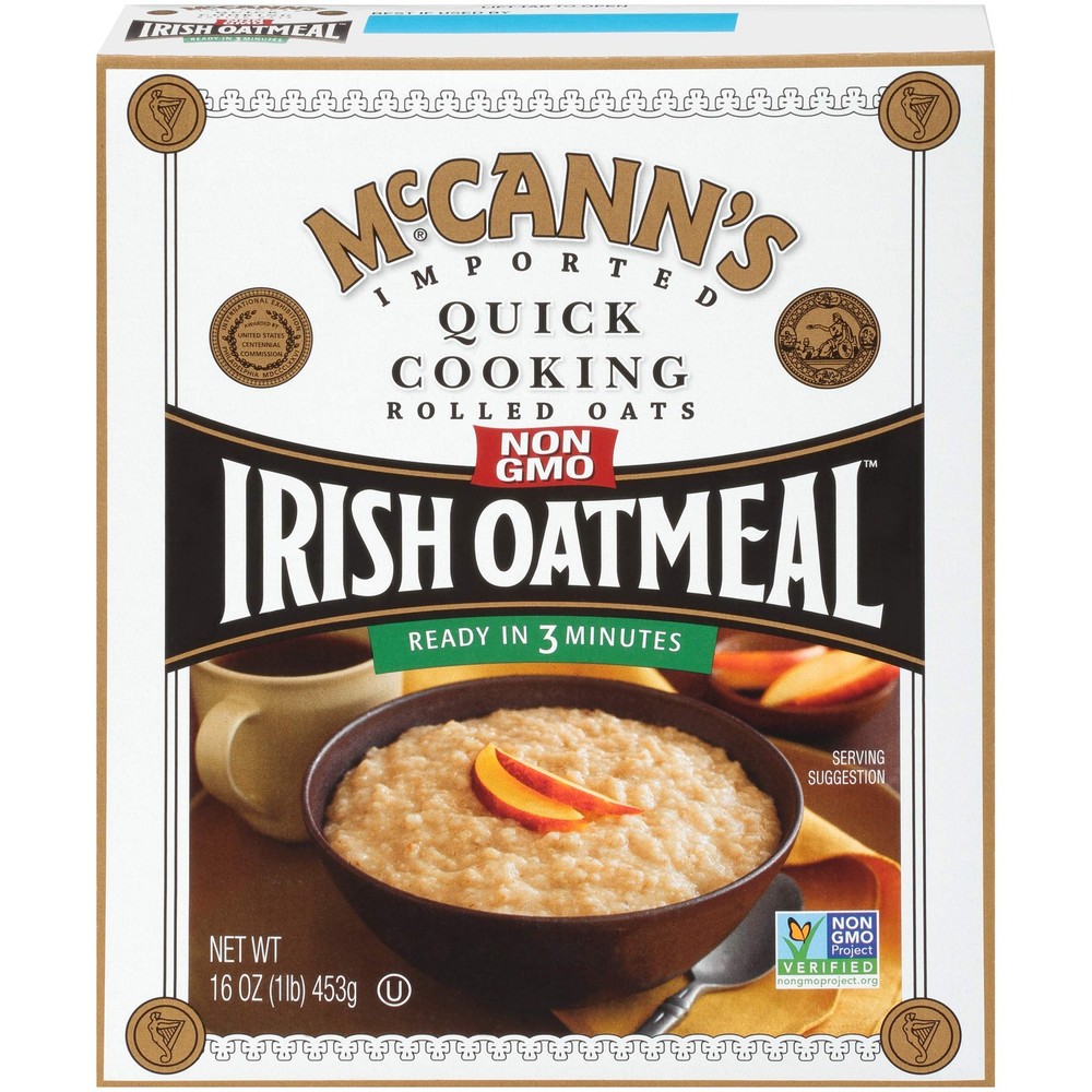 McCANN’S Irish Oatmeal, Quick Cooking Rolled Oats, 16-Ounce Boxes – PACK OF 12