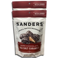 Sanders Small Batch Dark Chocolate Sea Salt Caramels 7 Oz, 2 Packs