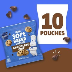 Pillsbury Mini Soft Baked Cookies, Chocolate Chip, Snack Bags, 10 Count, 10 oz