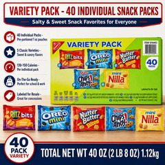 Nabisco Cookies & Crackers, Variety Pack, 1 oz, 40-count