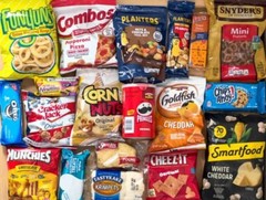 Accessories, home goods, boxed candy, snacks