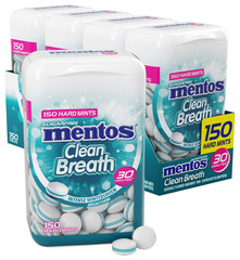 Clean Breath Sugarfree Hard Mint, 150Pc, Intense Peppermint (Pack of 4 Bottles)