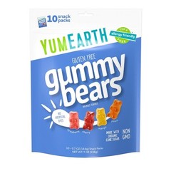 YumEarth Organic Gummy Bears 10 Pack Allergy Friendly Gluten Free Non GMO