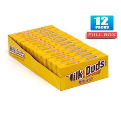 12x Packs MILK DUDS Chocolate and Caramel Candy Boxes – 5oz Each