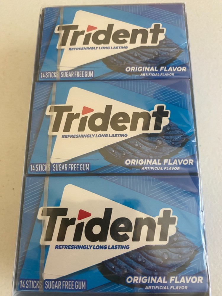 Trident Original Flavor Sugar Free Gum, 12 Packs of 14 Pieces (168 Total Pieces)