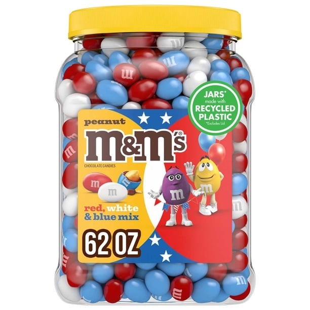 m&m’s RED, WHITE & BLUE PATRIOTIC MIX 62 OZ Peanut Milk Chocolate Candy USA!🇺🇸