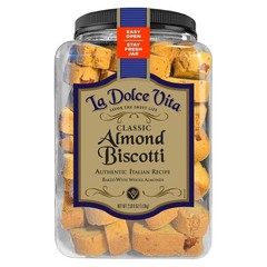 Authentic Italian Almond Biscotti Cookies – 40 oz Jar Perfect for Coffee Pairing