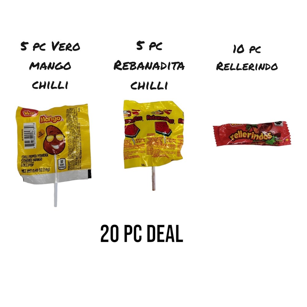 Vero Rellerindo Vero Mango Candy Pop Rebanadita Chilli 20 Pc Deal Fast Shipping