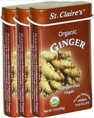 St. Claire’s Organic Herbal Pastilles Ginger, 1.5 oz Tin, Pack of 3