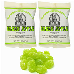 Claeys Old Fashioned Green Apple Hard Candy 2 Bags Sanded Drops