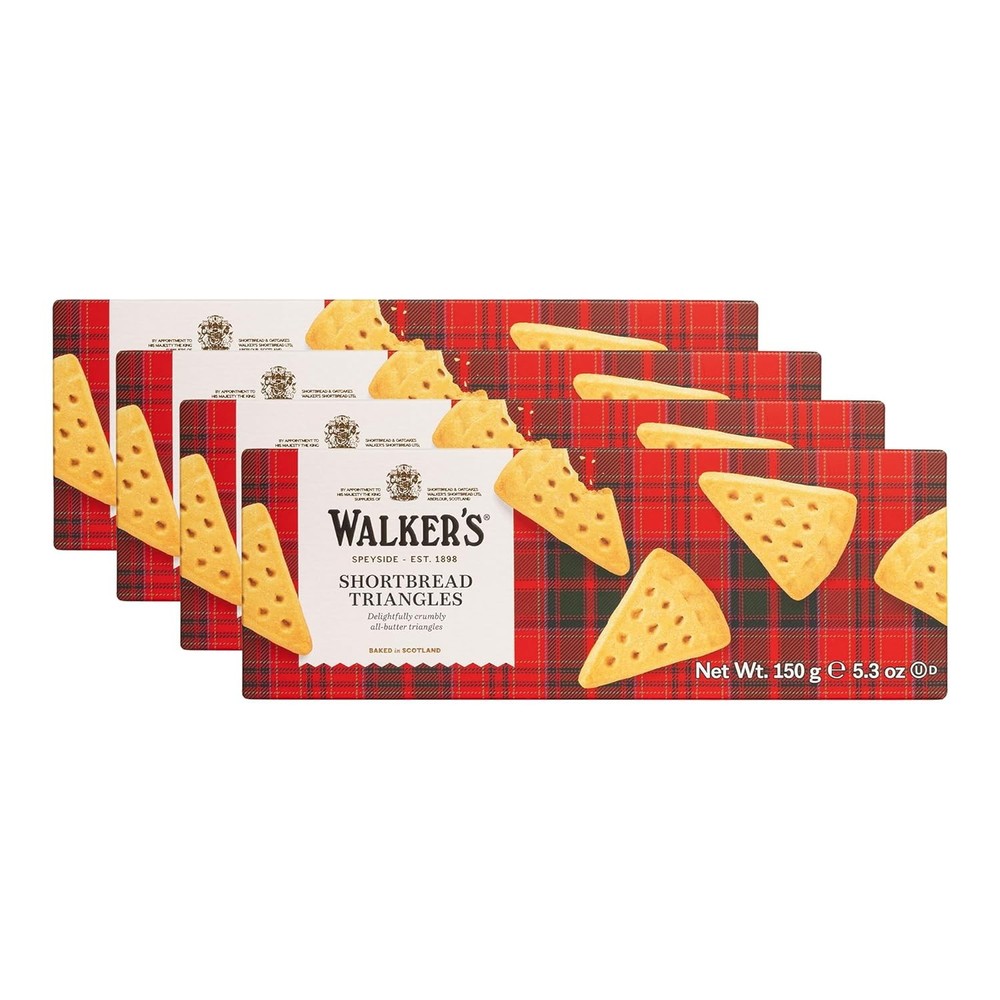 Walker Pure Butter Shortbread Triangles 5.3 Oz Pack of 4 Shortbread Cookies