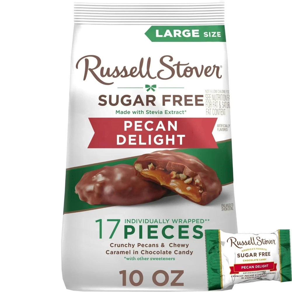 Russell Stover Sugar Free Toffee Squares Chocolate Candy 51 Oz Individually Wrap