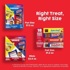 Individually Wrapped Full Size Crunch & Baby Ruth Chocolates – 31.2 oz Treat