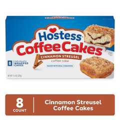Hostess Coffee Cakes, Cinnamon Streusel Snack Cakes, 11.6 oz. Box, 8 Count