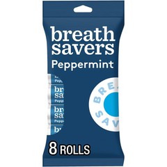 Breath Savers Peppermint Flavored Sugar Free Breath Mints, Rolls 0.75 oz 8 Count