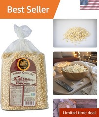 Delicious Old-Fashioned Baby White Popcorn Kernels – 6 lb Bag, Low-Calorie Snack