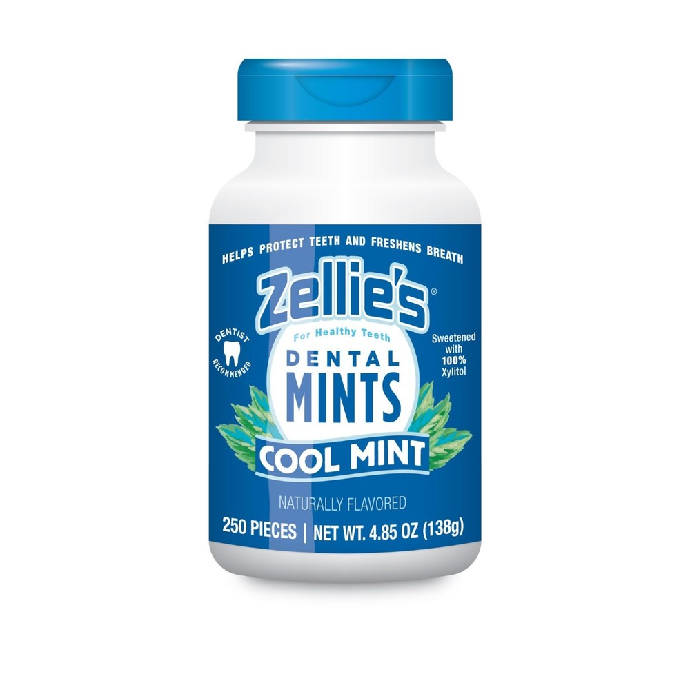 Zellie’s | 100% Xylitol Cool Mint Breath Mints | No 250 Count (Pack of 1)