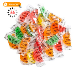 Boston Fruit Slice Individually Wrapped Sugar 2 Pound (Pack of 1), Multicolor