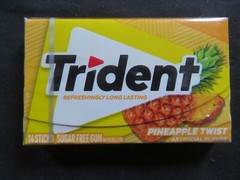 (4) Packs Trident Long Lasting Pineapple Twist 14 Sugar Free Gum Sticks / Pack