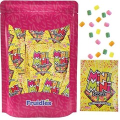 Fruidles Mixed Fruit Flavors Mini Chiclets Gum, Square Chicle Gum Tabs