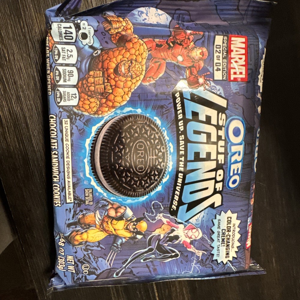⚪️ New MARVEL Oreo STUF OF LEGENDS Chocolate Creme Cookies (Series 02 out of 04)