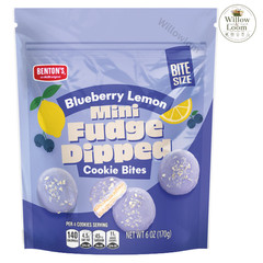Benton’s Mini Fudge Dipped Cookie Bites Blueberry Lemon 6 oz Bite Size Pack of 2