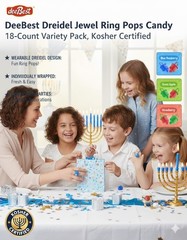 Dreidel Jewel Ring Pops Candy Kosher Certified Variety Pack Party Favors 18 Ct