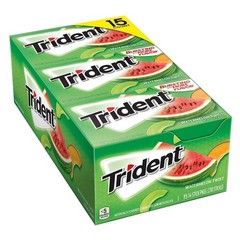Trident Watermelon TW Bubble Gum, 1 Pound 210 Count (Pack of 1), Green