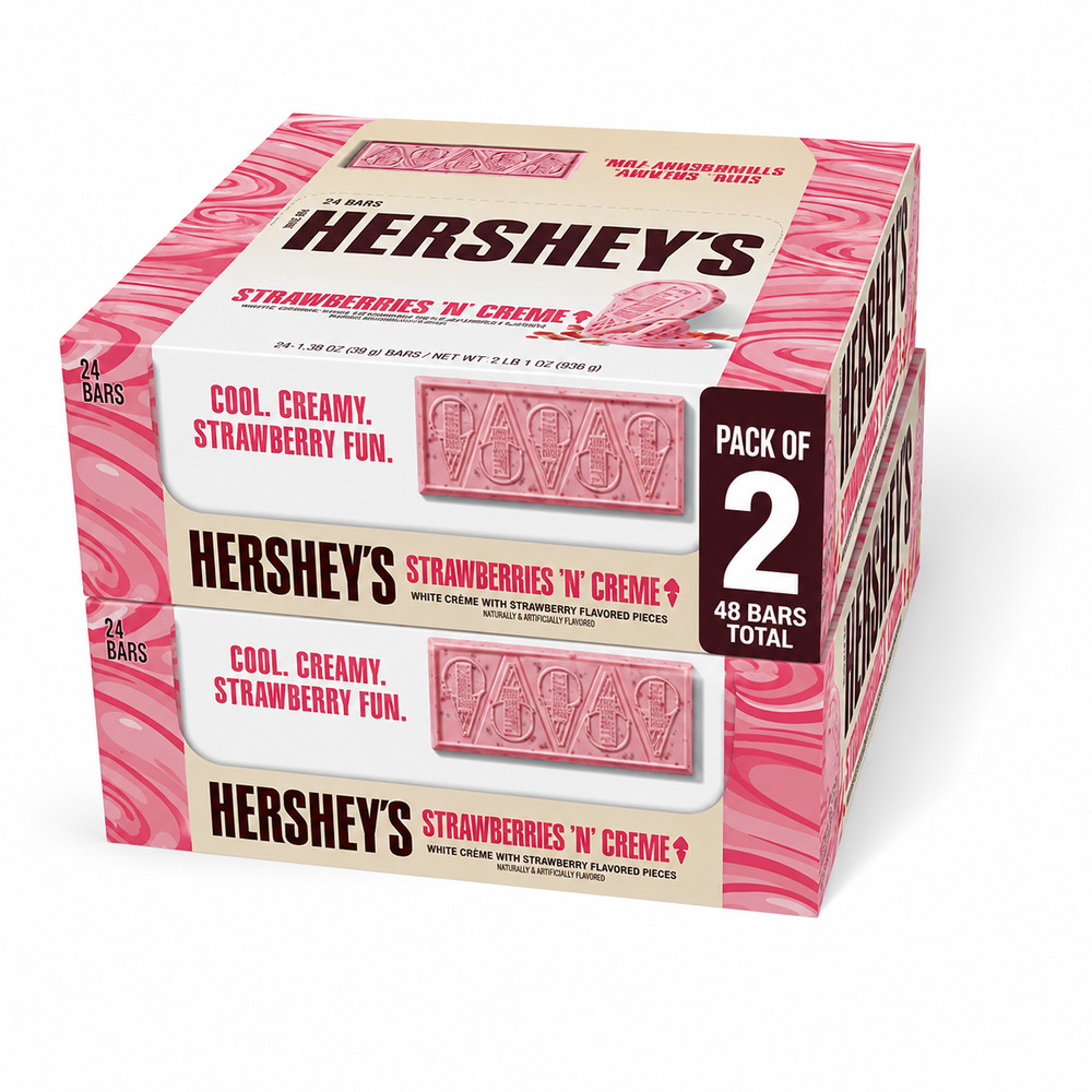 HERSHEY’S Strawberries ‘N’ Ice Cream Standard Size Candy Bar, 1.38 oz ( 2 pk )