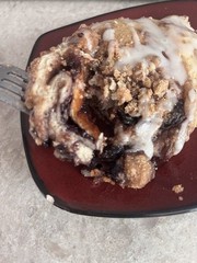 Blueberry Buns with Cinnamon Streusel & Vanilla Icing