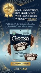 CHOCXO Organic 85% Dark Chocolate Coconut Cups, 3.45 OZ Ounce, dark brown