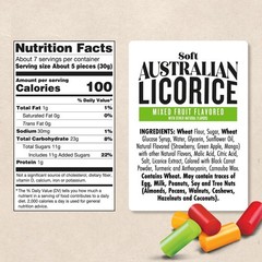 Soft Australian Licorice – Non-GMO, Palm Oil Free, 7oz Mixed Fruit Delight