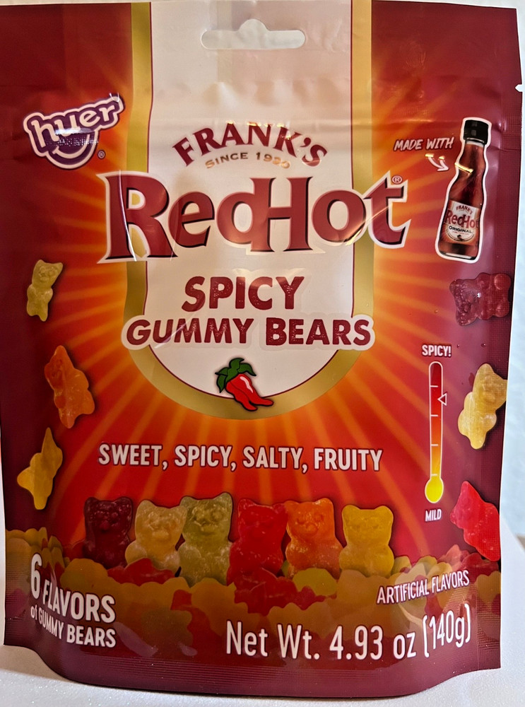Huer Frank’s Red Hot Spicy Gummy Bears 140g/4.93oz EXP JAN 2027