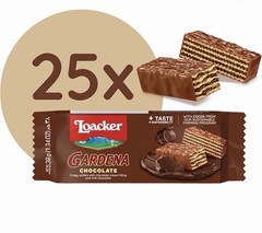 Loacker Gardena Chocolate Wafers 25 Pack 1.34oz Milk Chocolate Covered