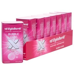 XyloBurst Bubble Gum All-Natural Aspartame-Free Xylitol Gum 24 Ct. Jar 8-pack