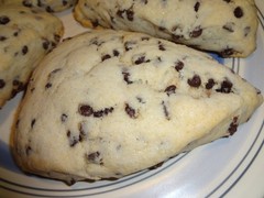 LIGHTLY SWEETENED HOMEMADE CHOCOLATE CHIP SCONES (8 SCONES)