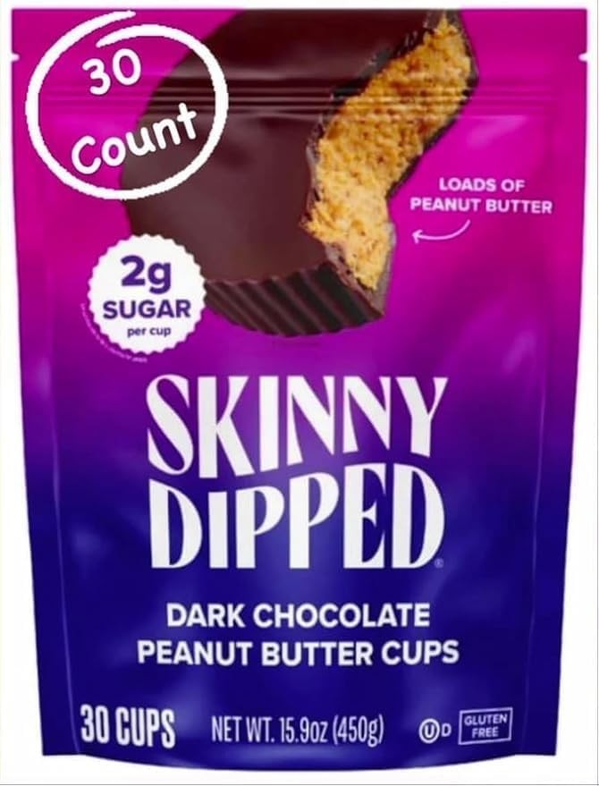 Skinny Dipped Cups, Dark Chocolate Peanut Butter, 30-count BIG Bag