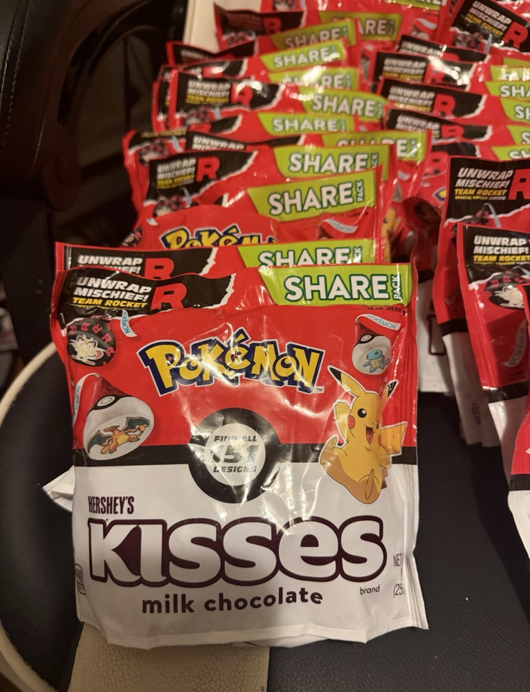 Hershey’s Kisses Milk Chocolate Pokémon Themed Share Pack Candy 27 packs