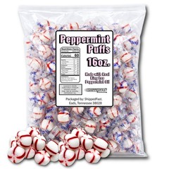 Soft Peppermint Puffs, Natural(1 Pound) Net Wt. 16oz. Candy Medium