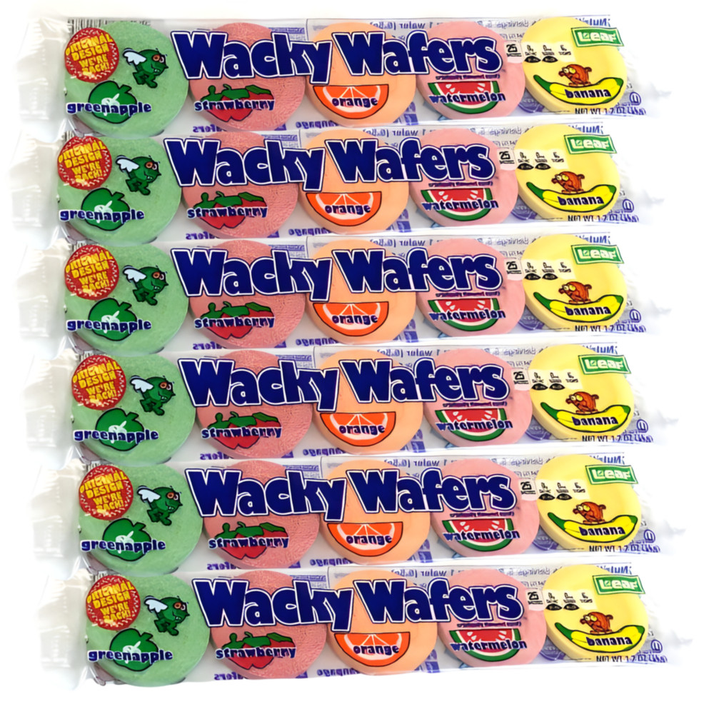 Wacky Wafers 6 Pack Retro Candy Discs Assorted Fruit Flavors SHIPS FREE