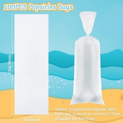 MAQIHAN 100 Ice Candy Plastic Bags – 4×12 Bolsas para bolis de hielo mexicanos F