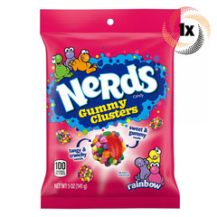 1x Bag Nerds Rainbow Gummy Clusters Tangy & Crunchy Gummy Candy | 5oz